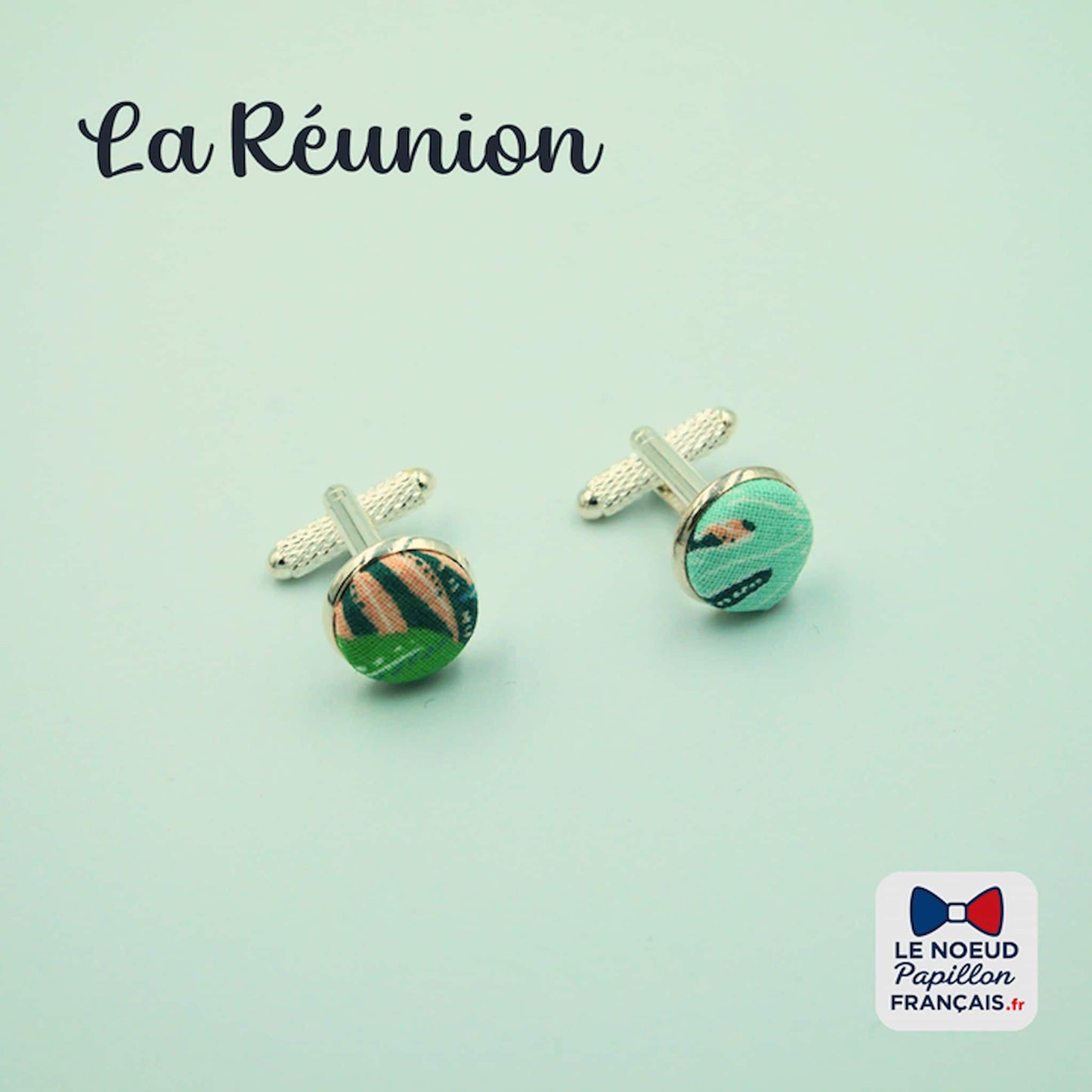 boutons de manchette vert bleu