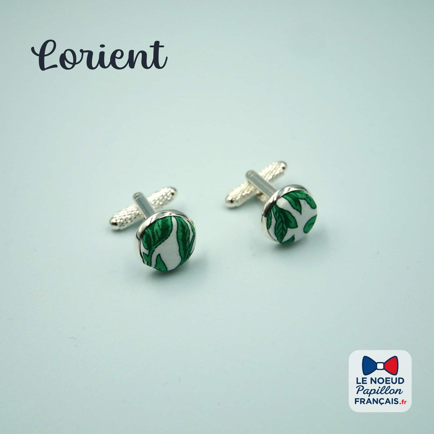 Boutons de manchette blanc vert