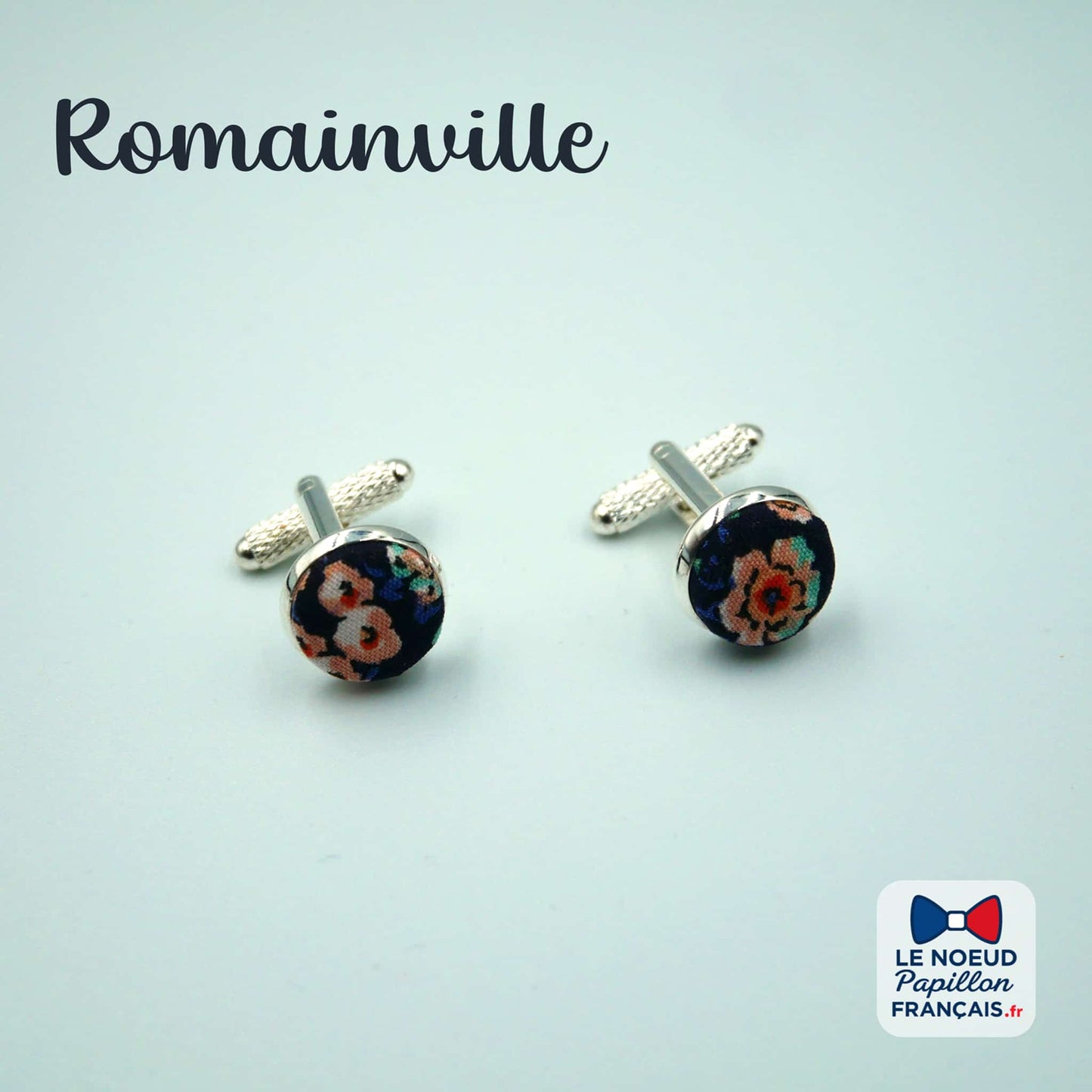 boutons de manchette bleu