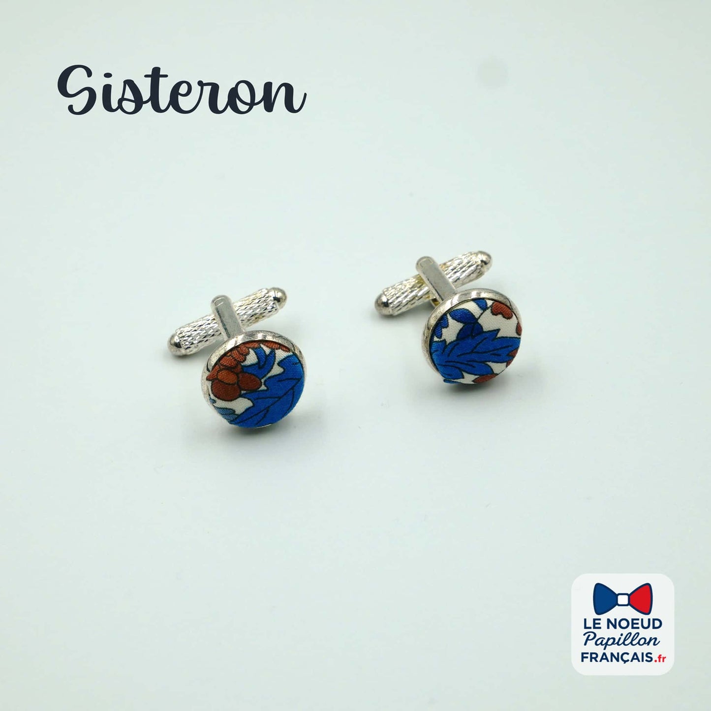 boutons de manchette bleu terracotta