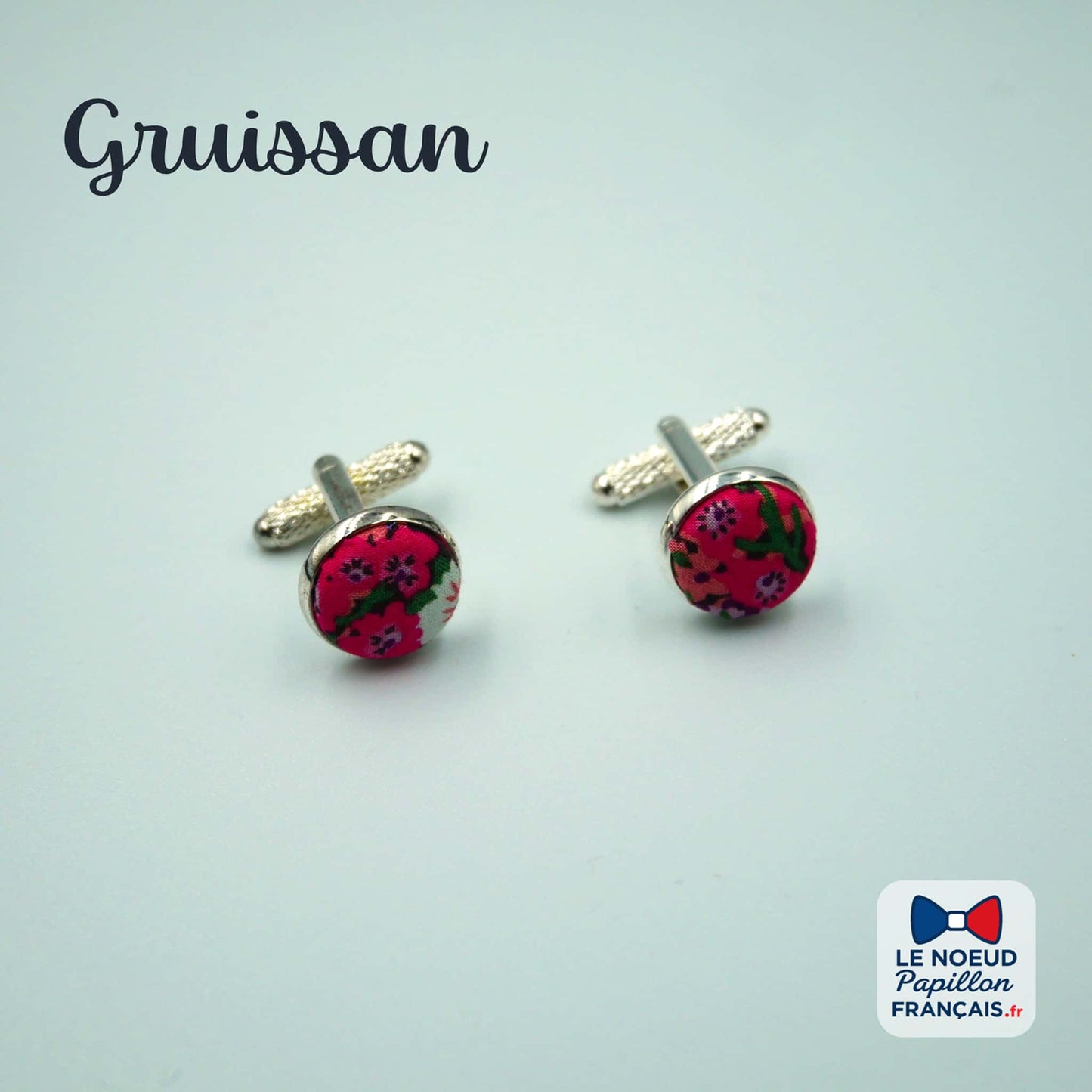 Boutons de manchette rose fleuri