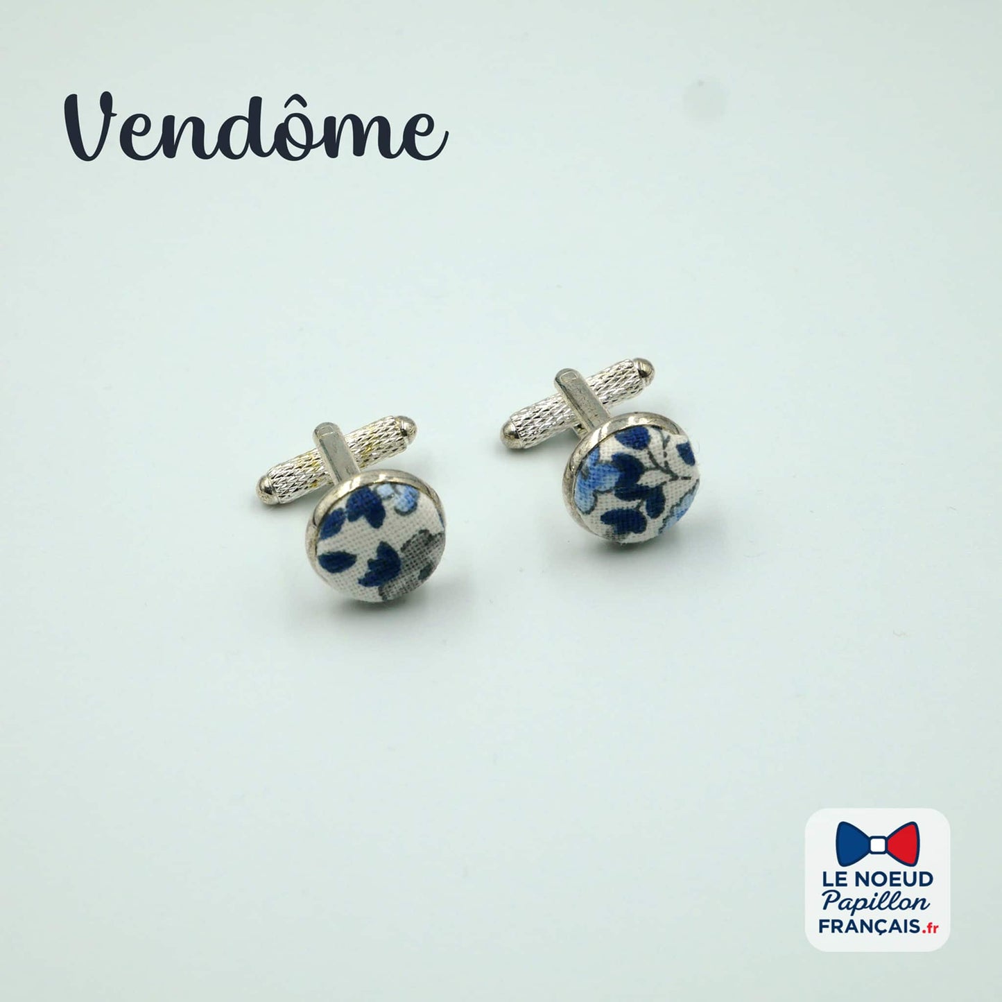 Boutons de manchette bleu gris