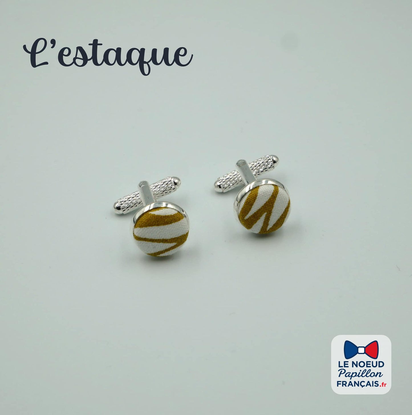 Boutons de manchette jaune blanc