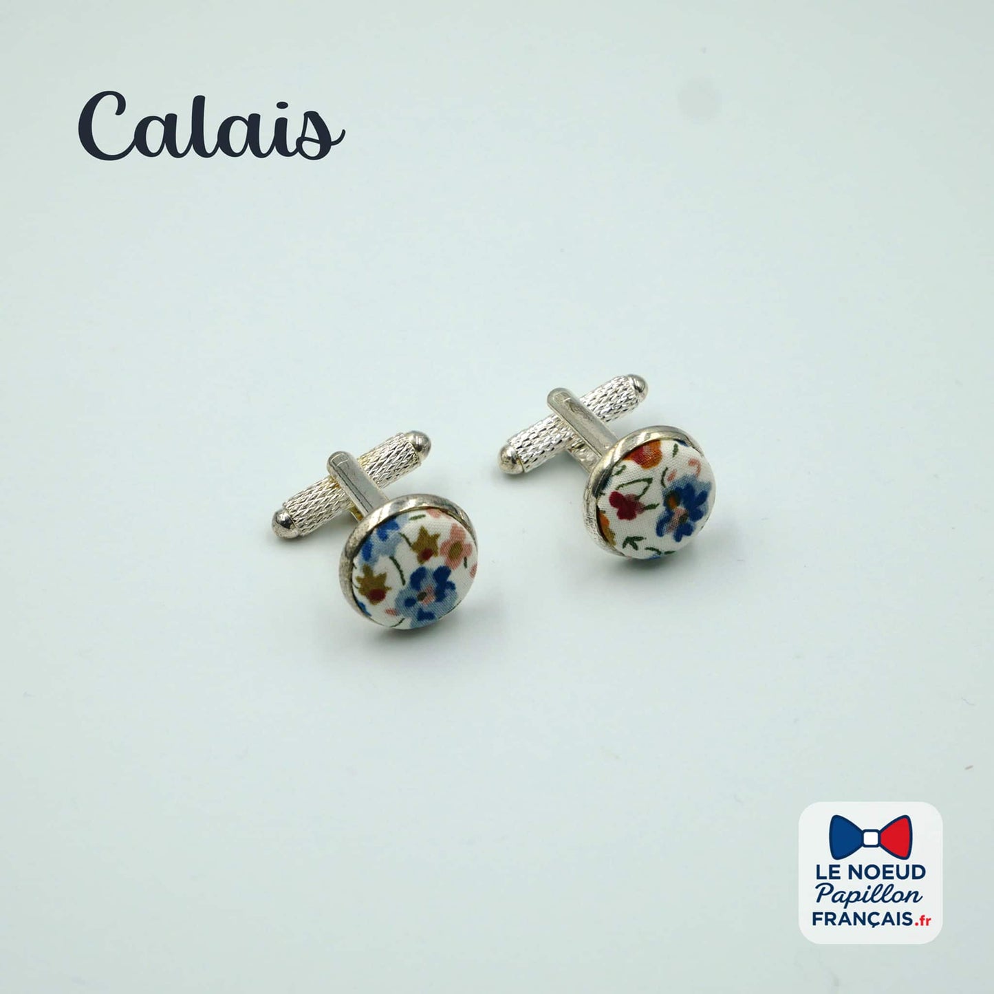 boutons de manchette terracotta bleu