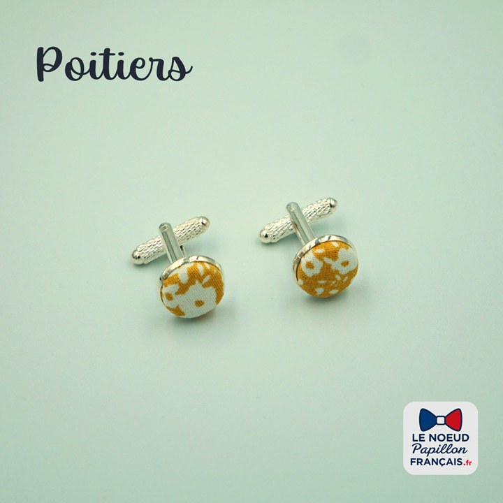Boutons de manchette jaune ocre
