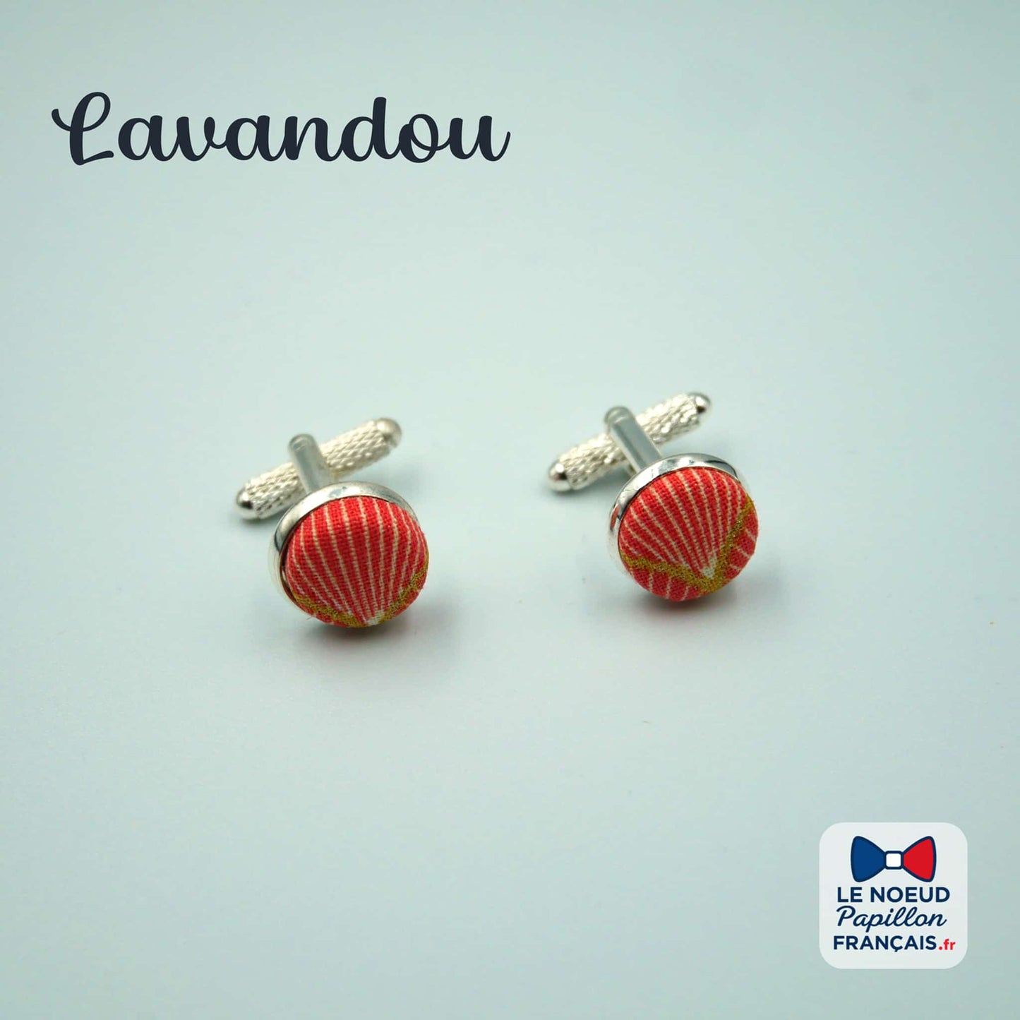 boutons de manchette rose saumon