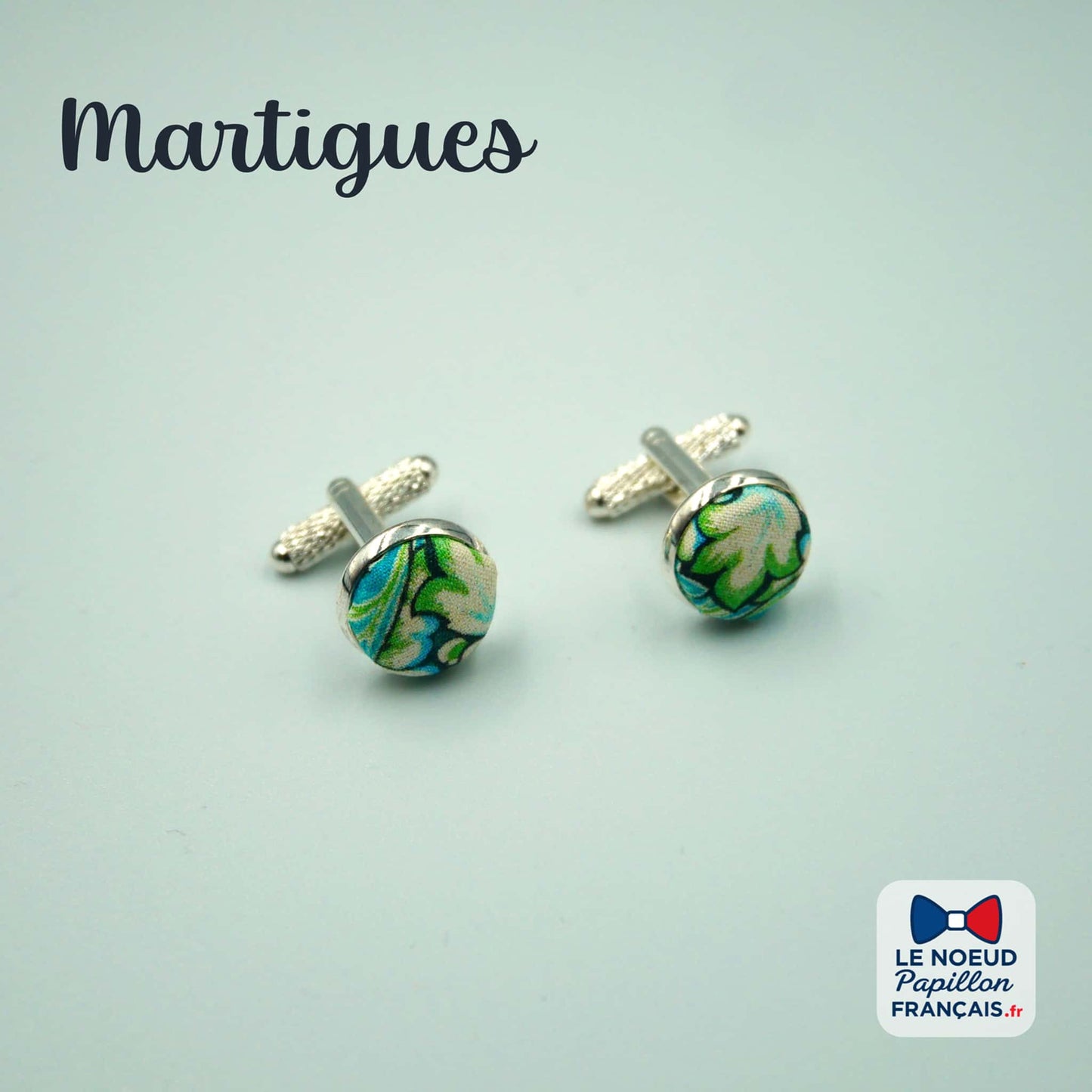 boutons de manchette vert turquoise