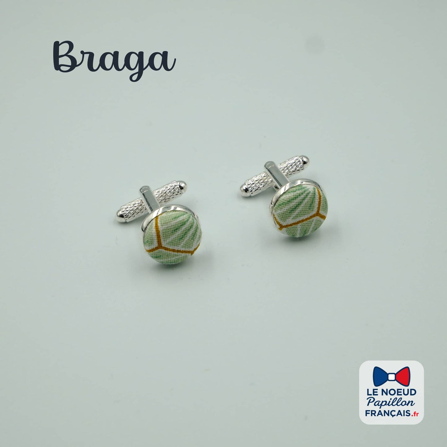 boutons de manchette vert amande