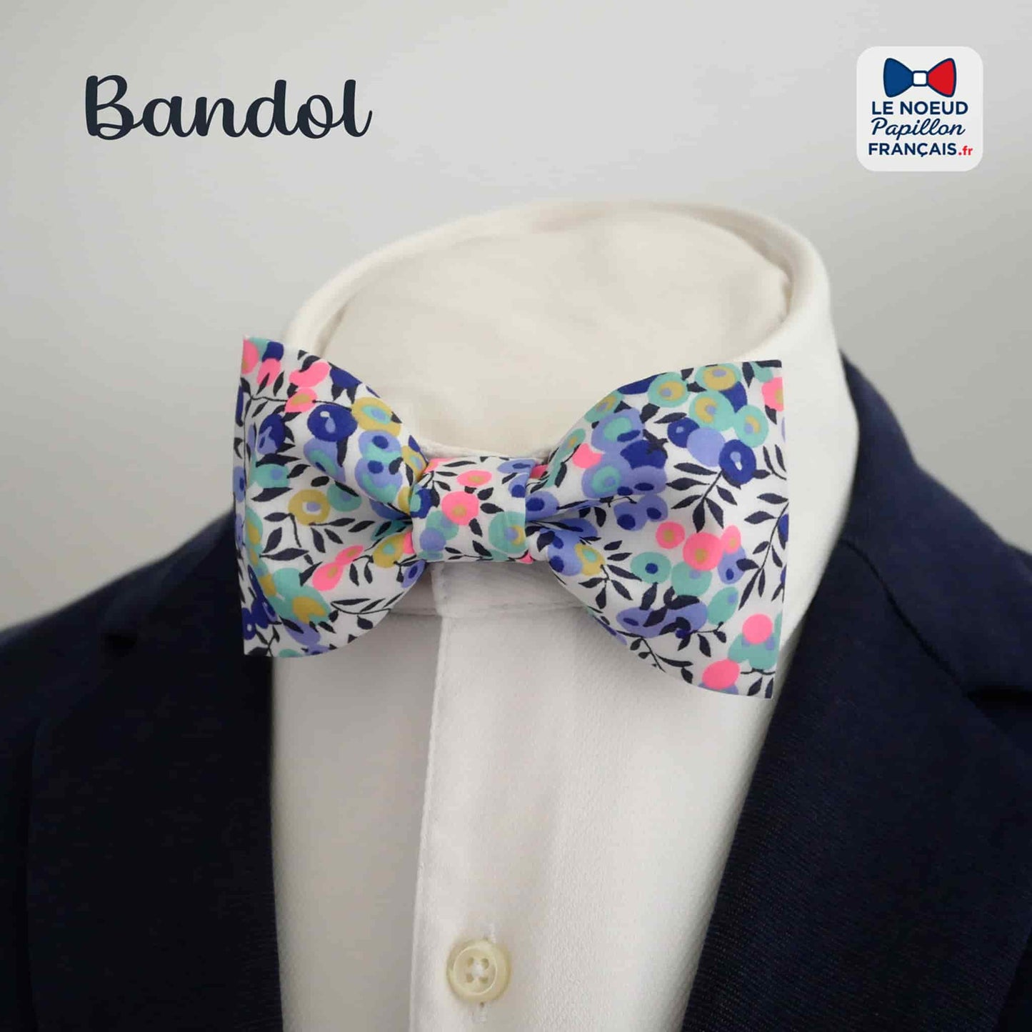 Noeud papillon liberty violet rose moderne