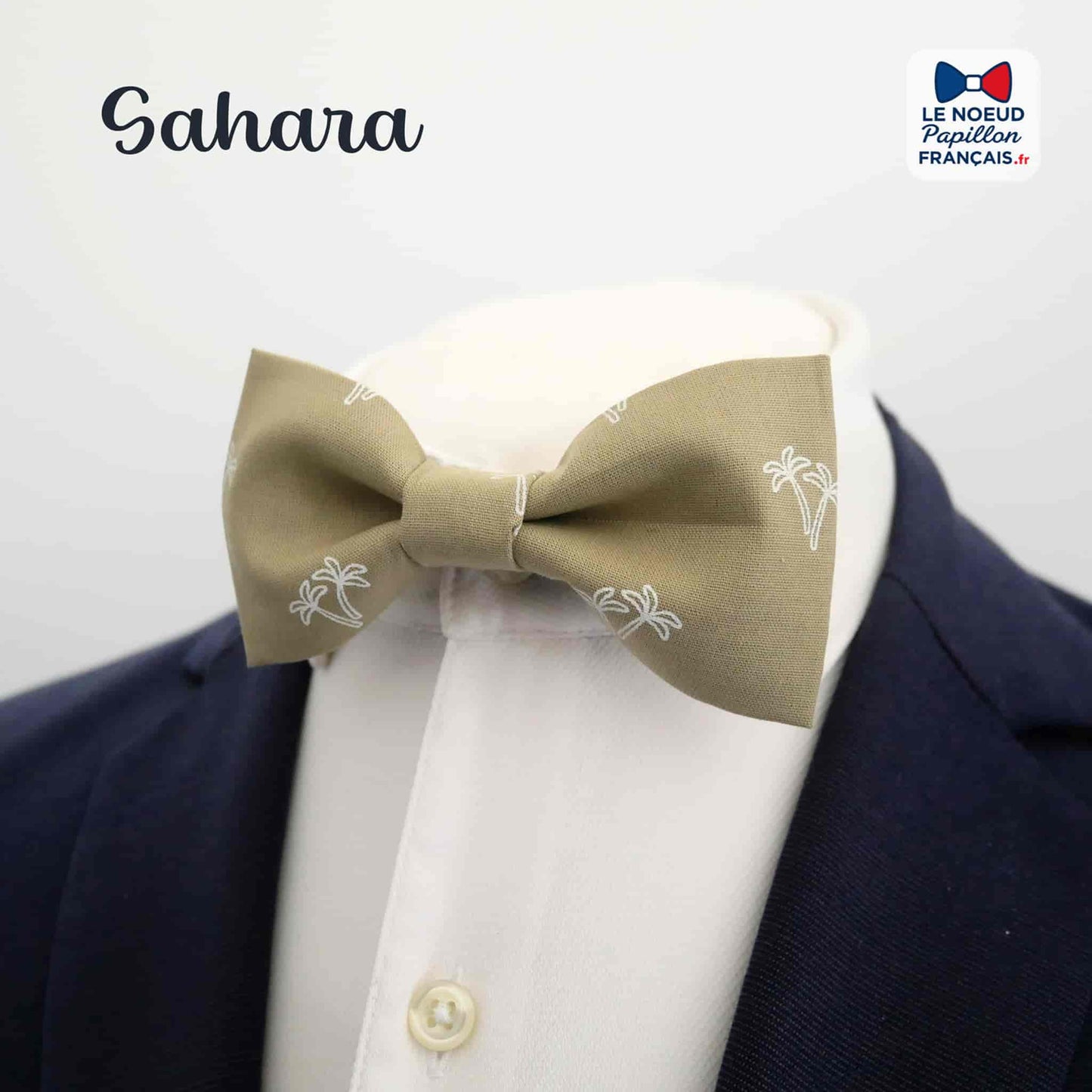 Noeud papillon creme palmier