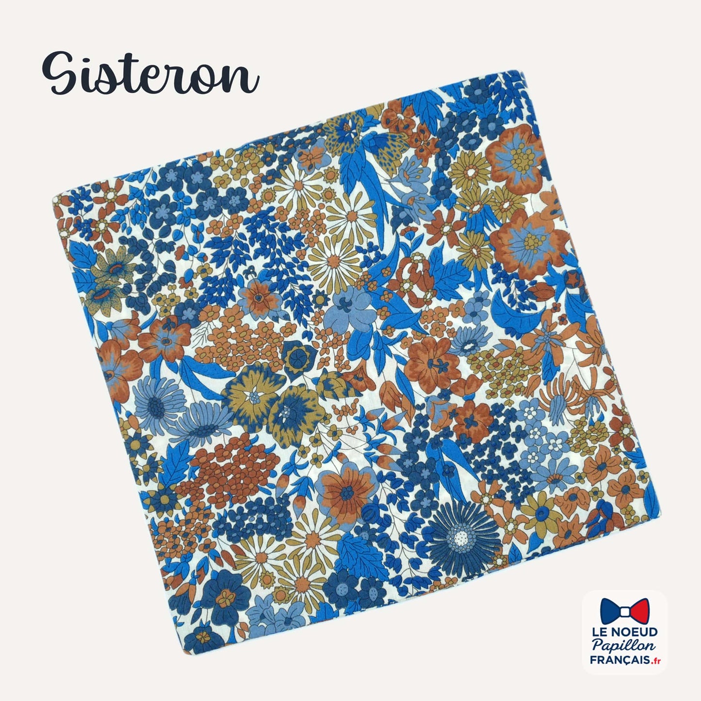 pochette de costume bleu roi terracotta