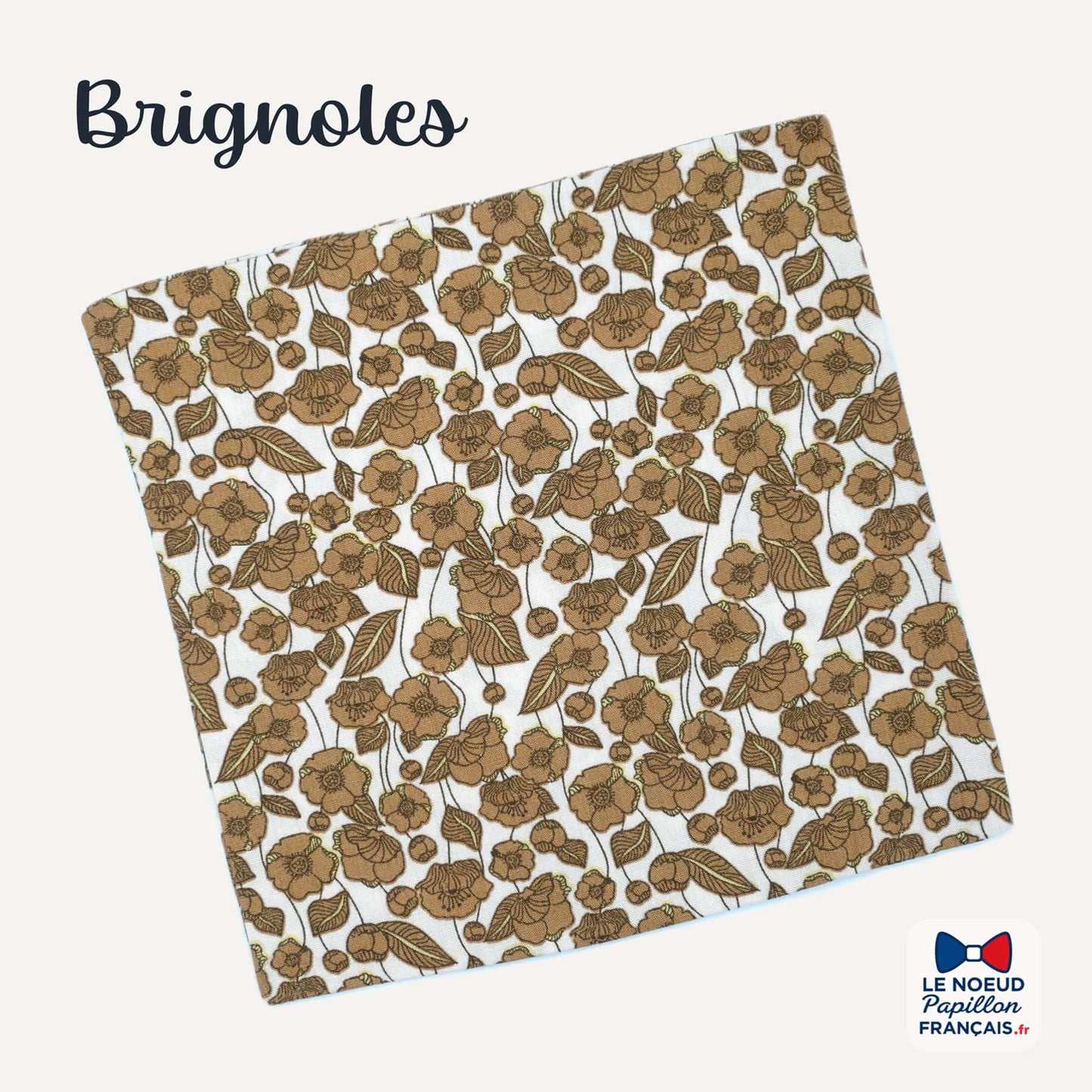 pochette de costume marron bronze fleuri