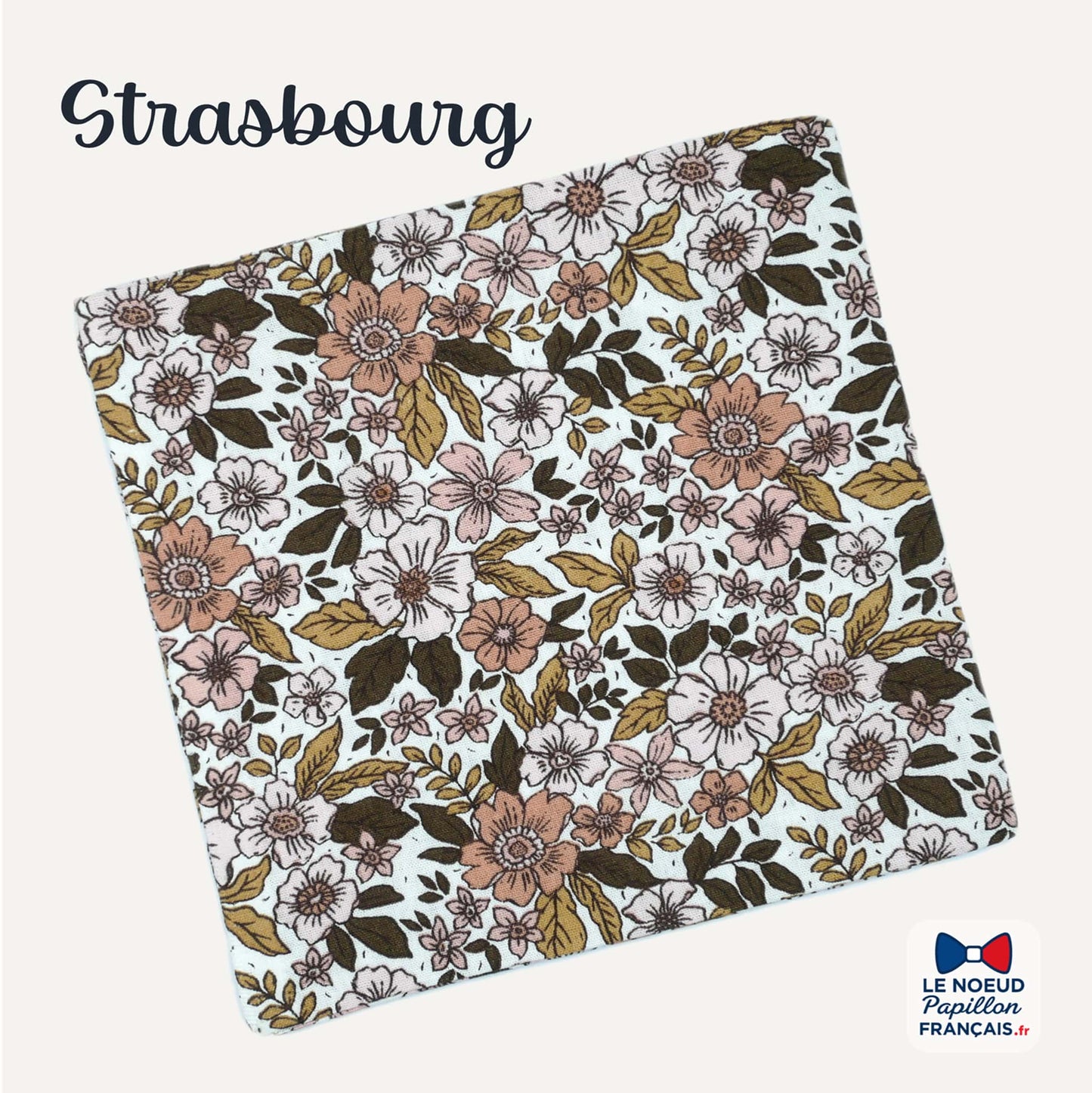 pochette de costume marron fleuri