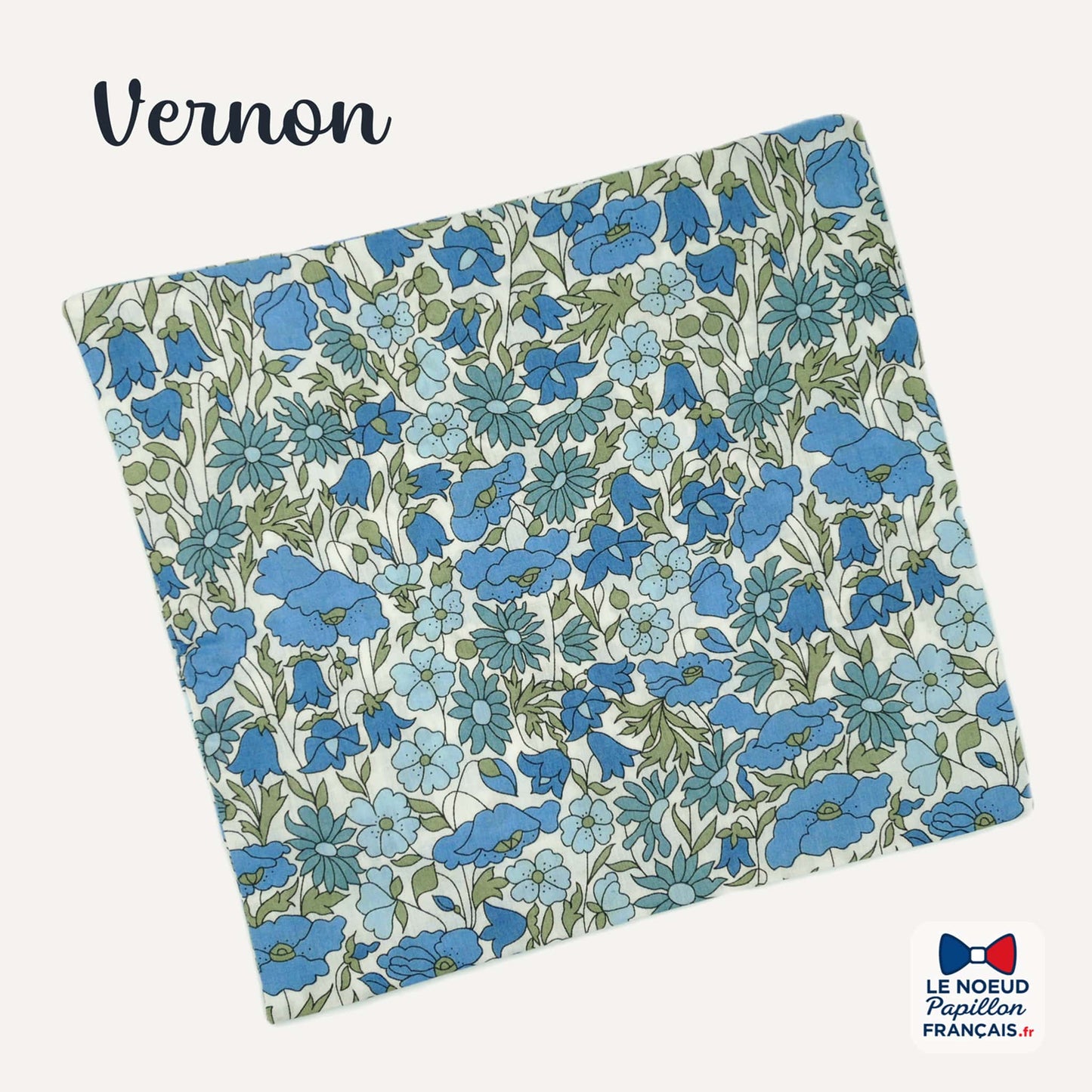 pochette de costume liberty bleu