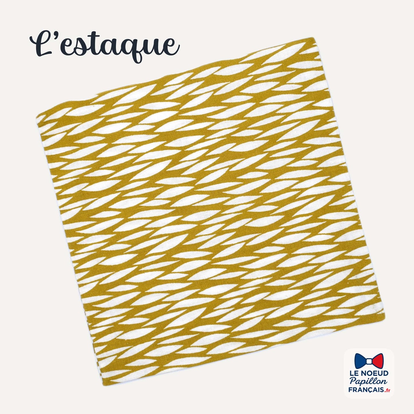 pochette de costume jaune moutarde géométrique