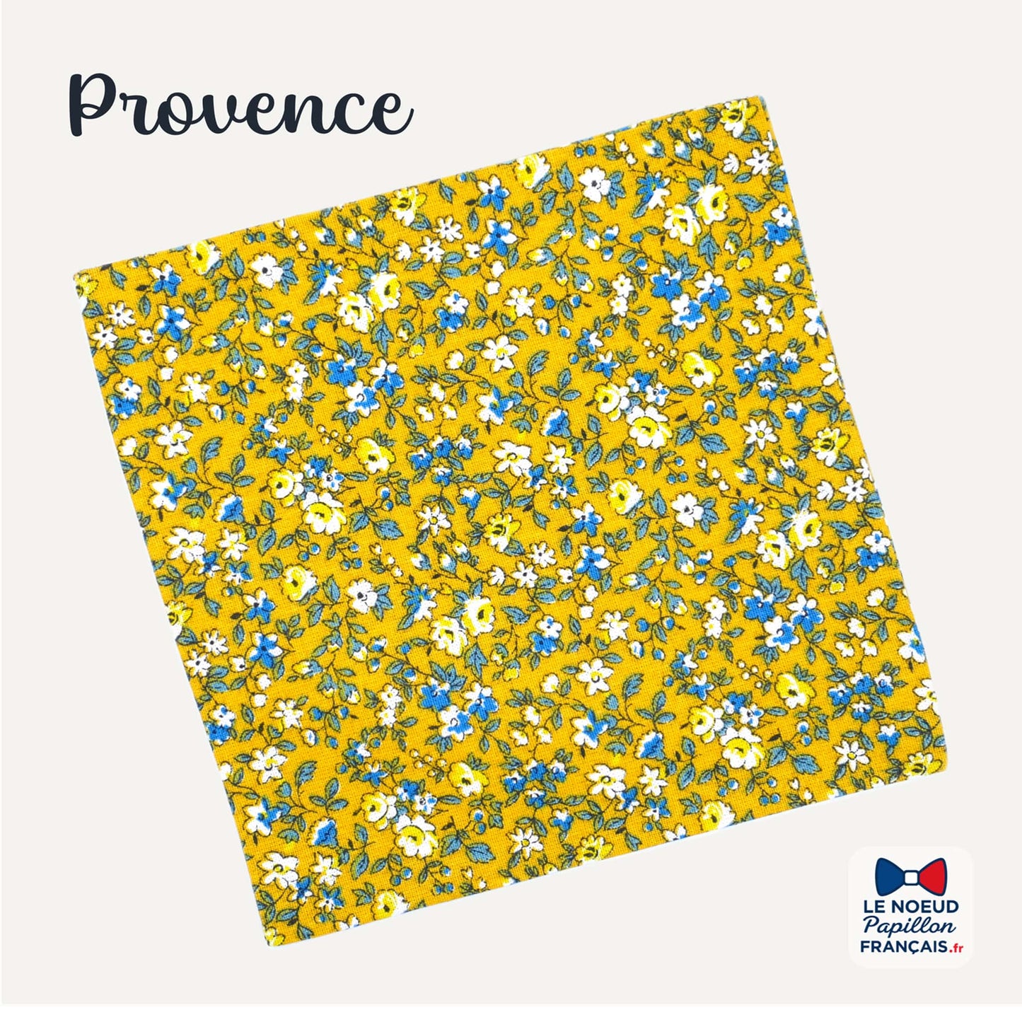 Pochette de costume jaune fleuri mariage provence