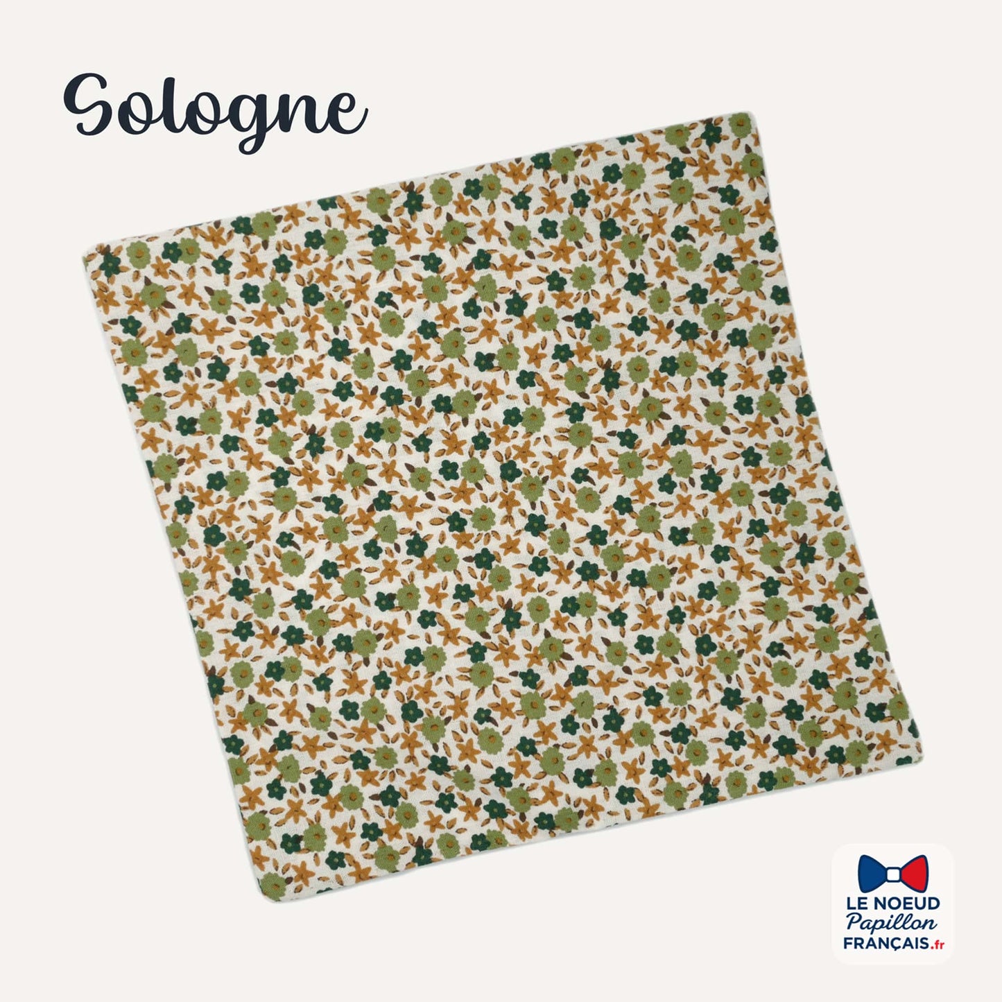 pochette de costume fleuri vert marron