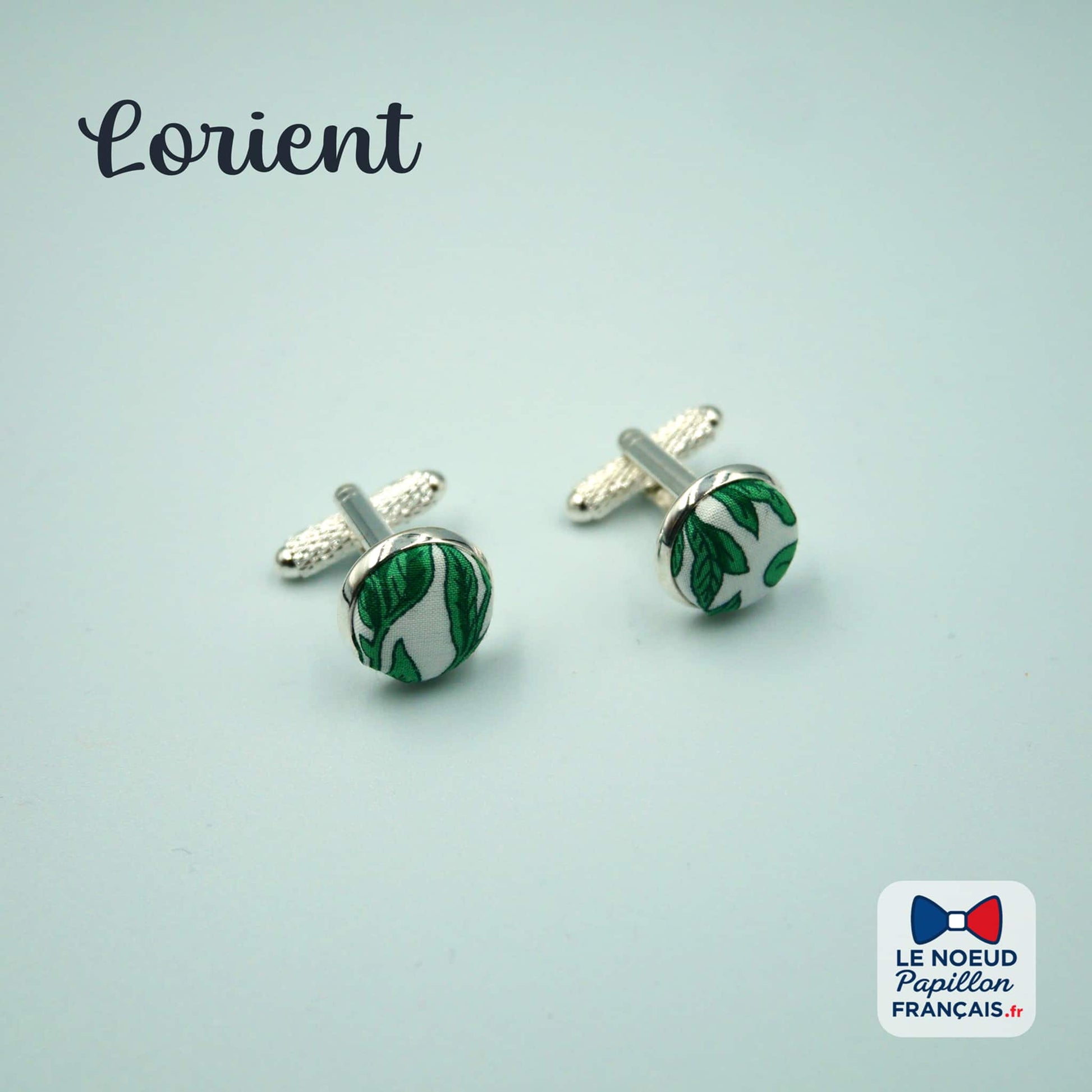 Boutons de manchette blanc vert