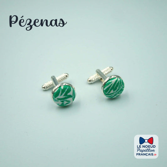 boutons de manchette vert et blanc