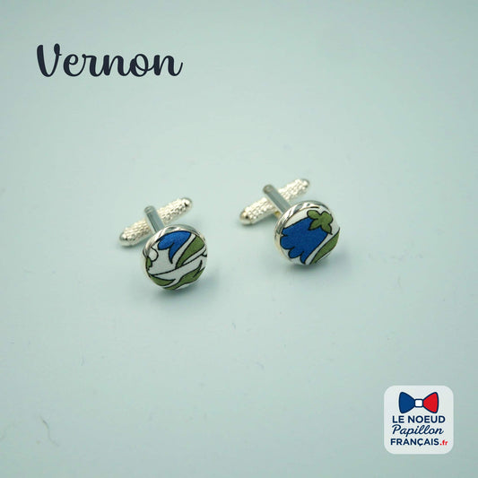 Boutons de manchette bleu vert