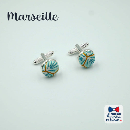 boutons de manchette bleu ciel