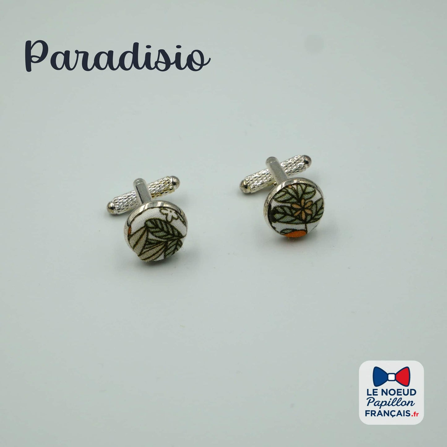 boutons de manchette beige orange