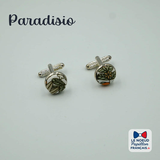 boutons de manchette beige orange