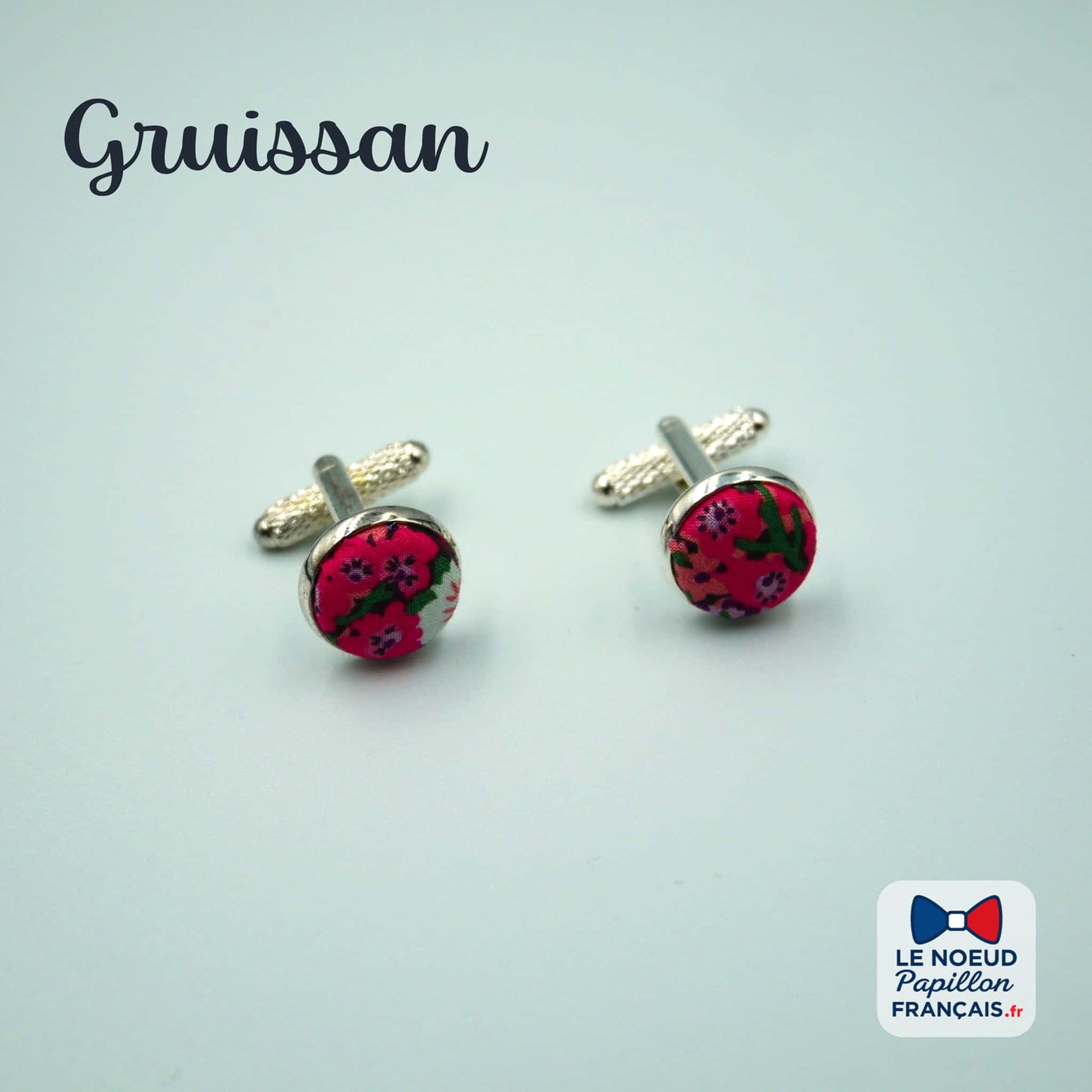 Boutons de manchette rose fleuri