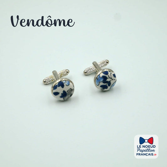 Boutons de manchette bleu gris