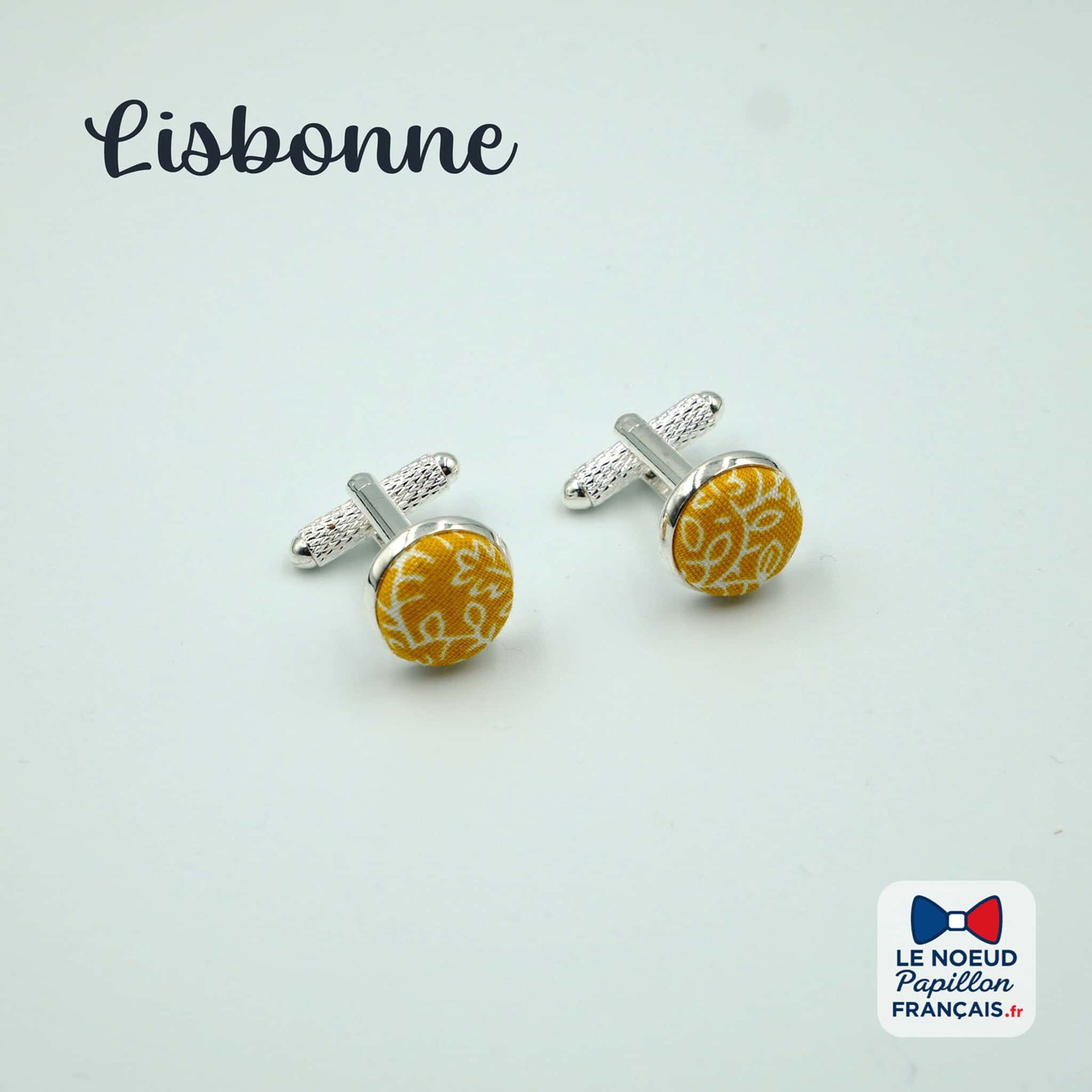 Boutons de manchette jaune Lisbonne