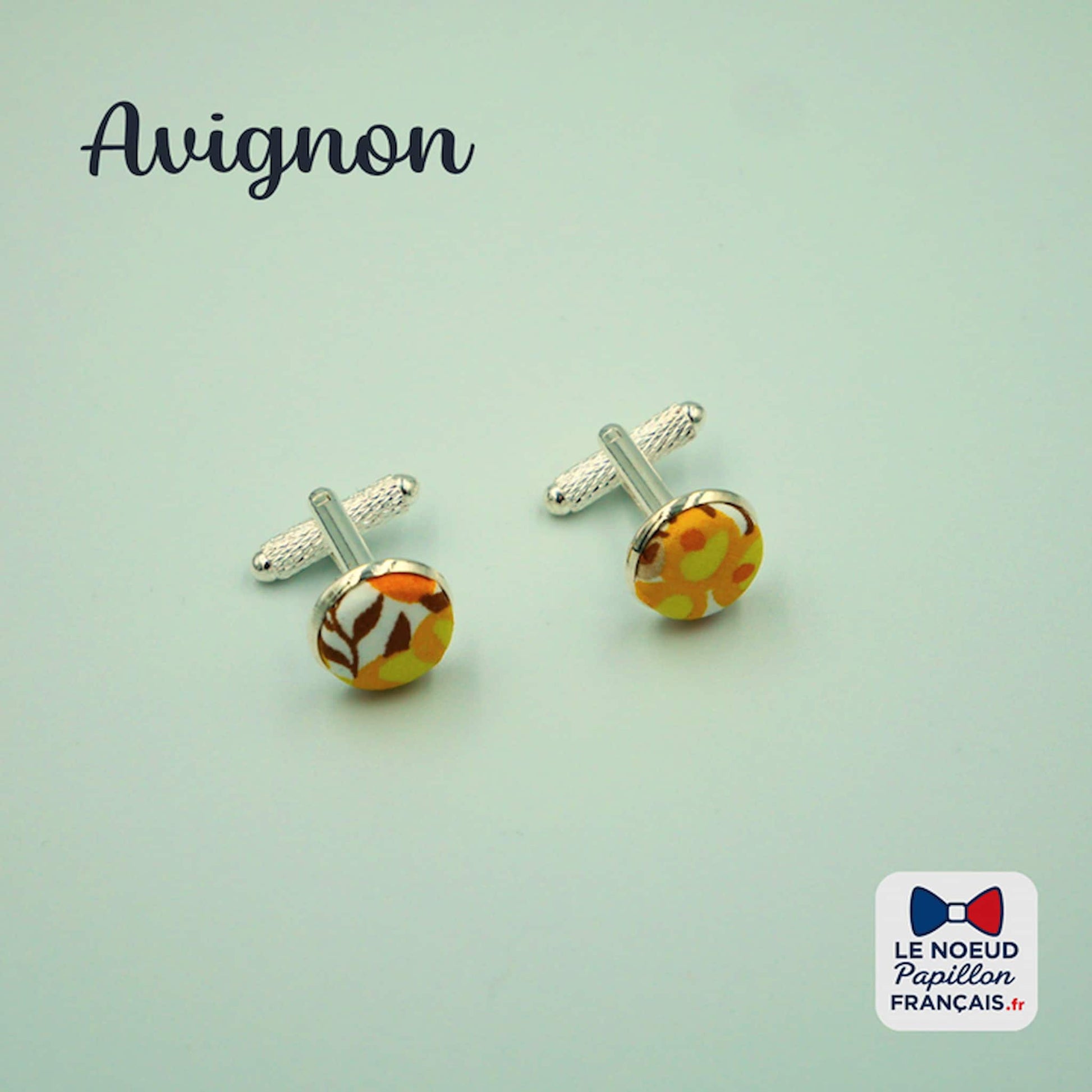 boutons de manchette jaune liberty