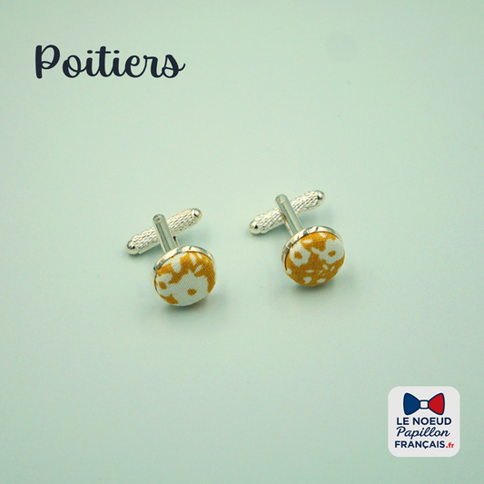 Boutons de manchette jaune ocre