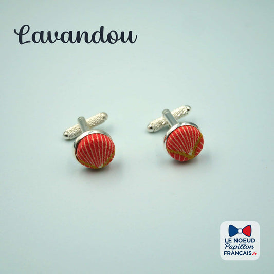 boutons de manchette rose saumon