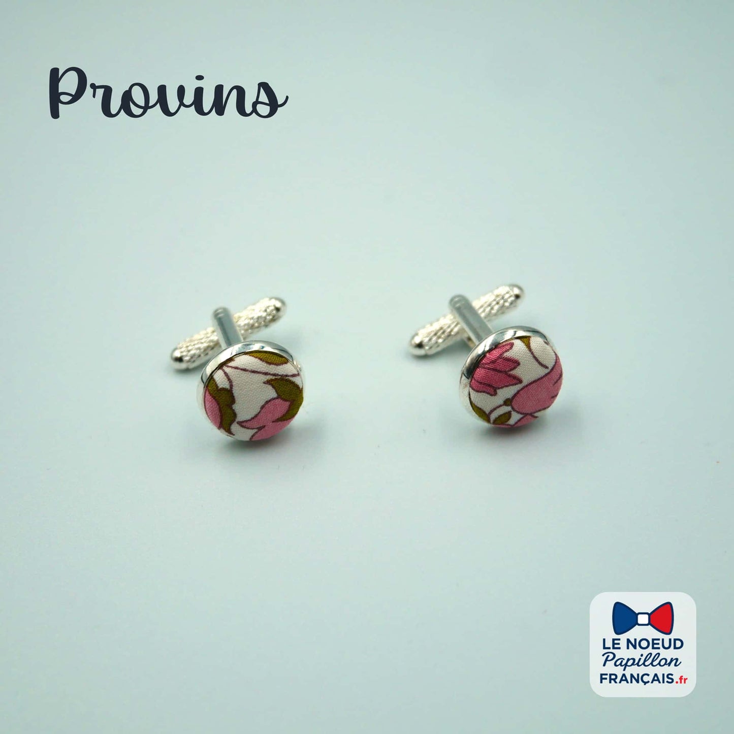 boutons de manchette rose vert liberty