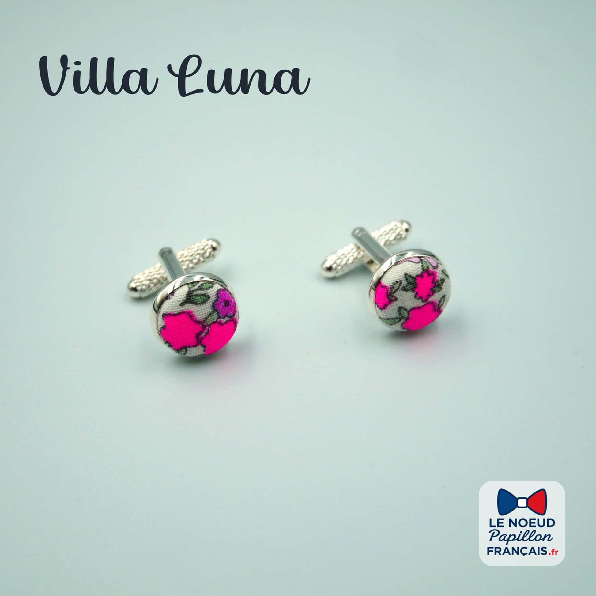 boutons de manchette rose fluo