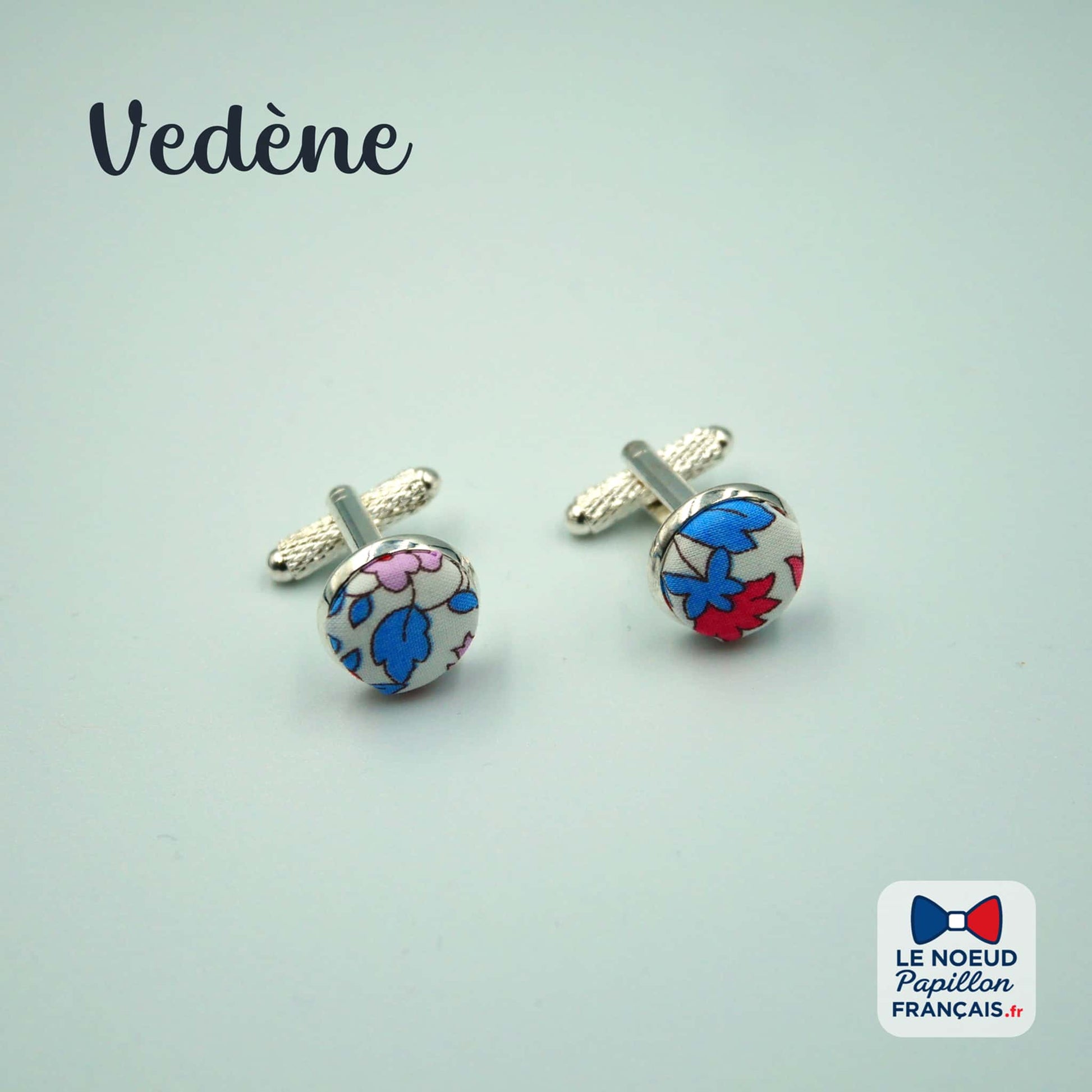 Boutons de manchette bleu rouge
