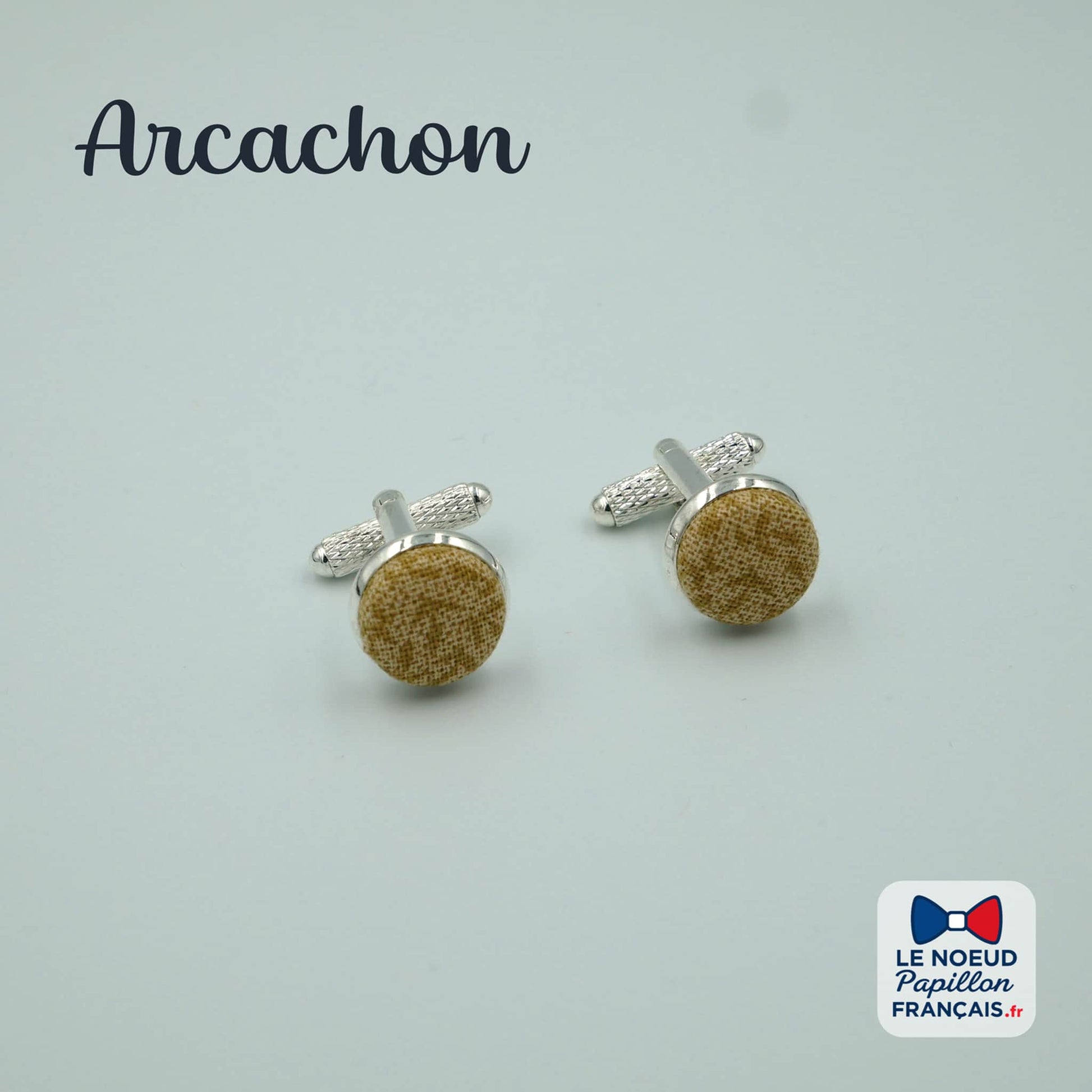 Boutons de manchette ocre sable