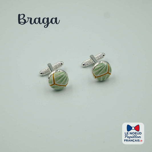boutons de manchette vert amande