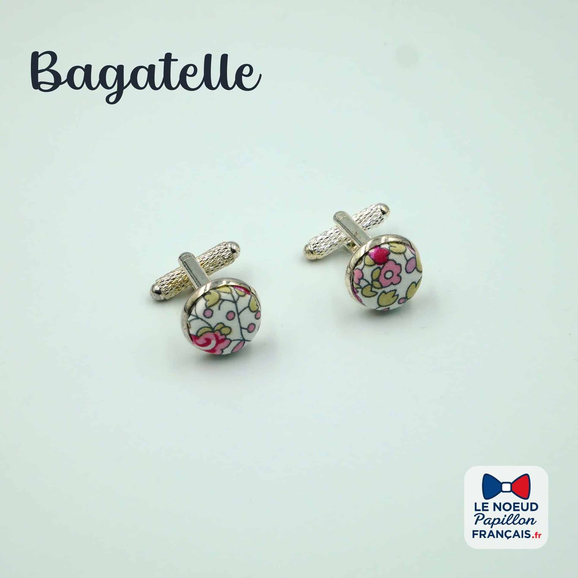 Boutons de manchette vert rose