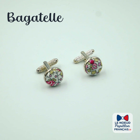 Boutons de manchette vert rose