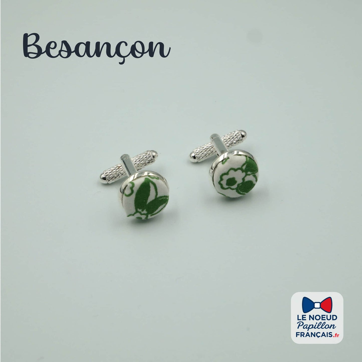 boutons de manchette blanc vert