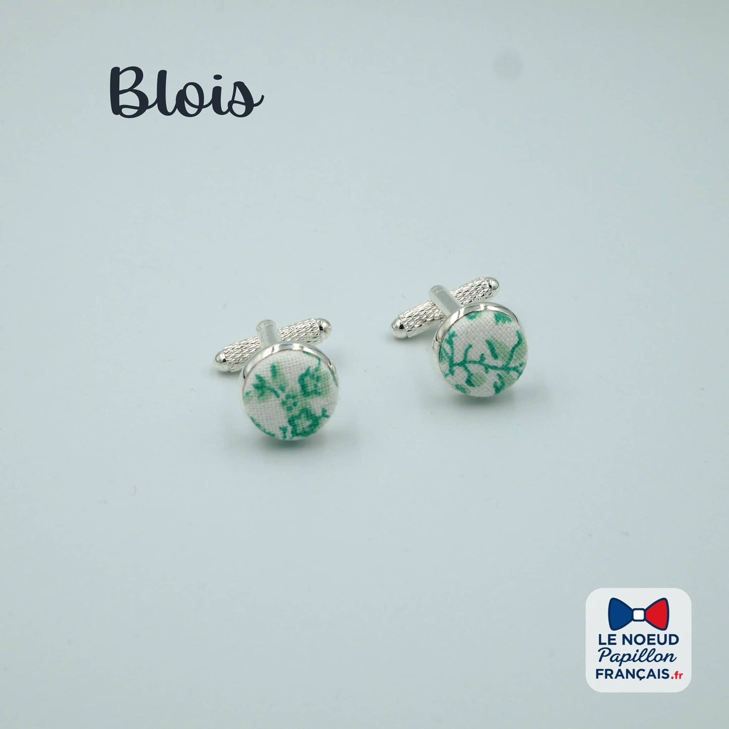 boutons de manchette blanc vert
