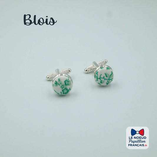boutons de manchette blanc vert