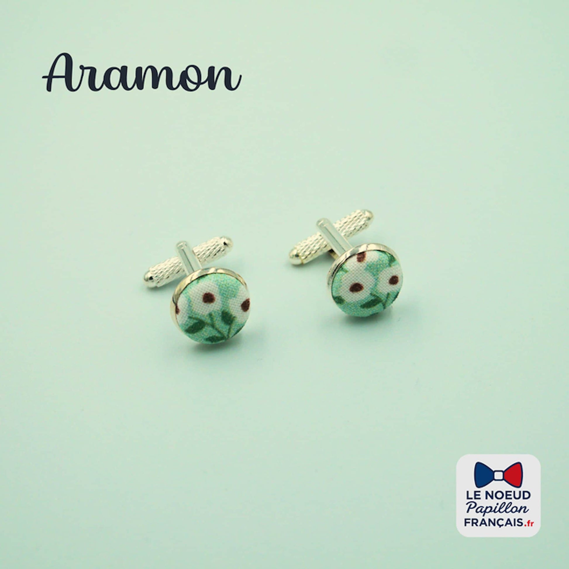 Boutons de manchette vert amande