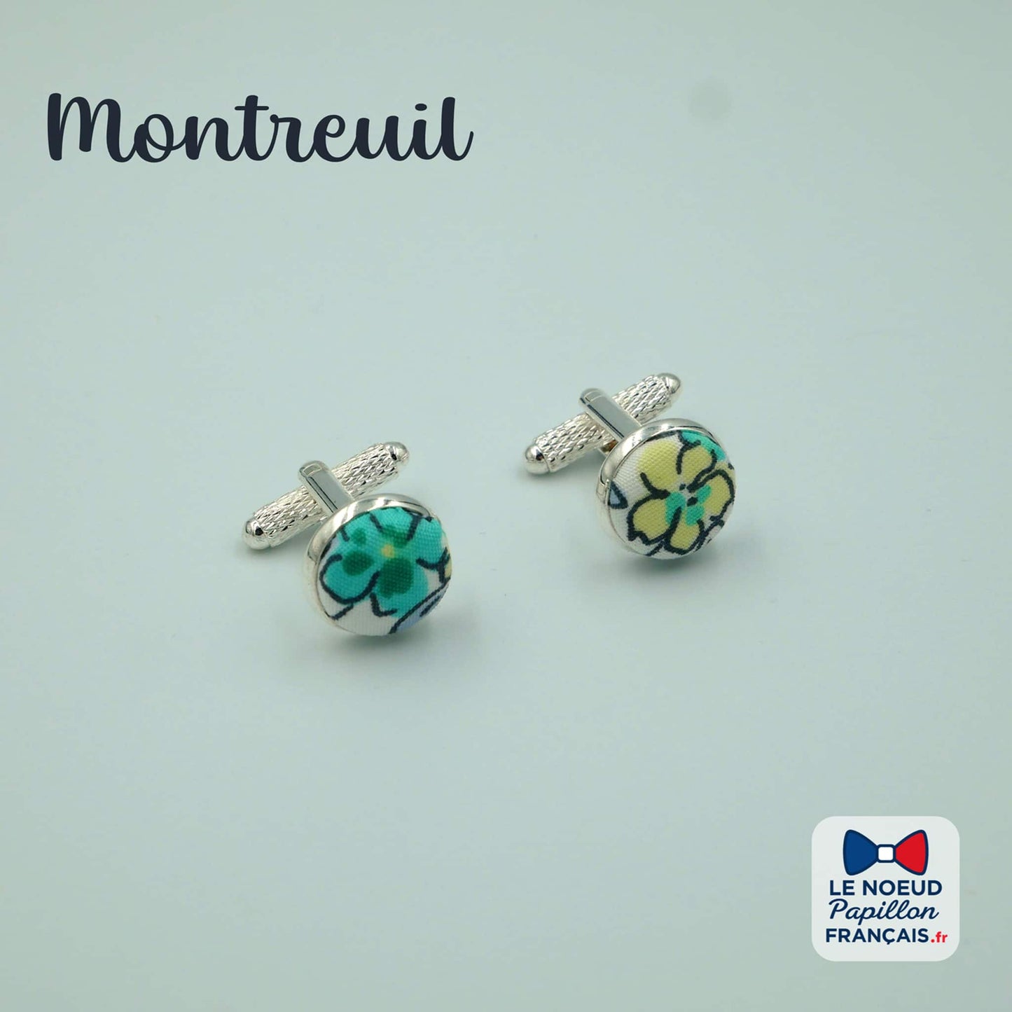 boutons de manchette floral vert