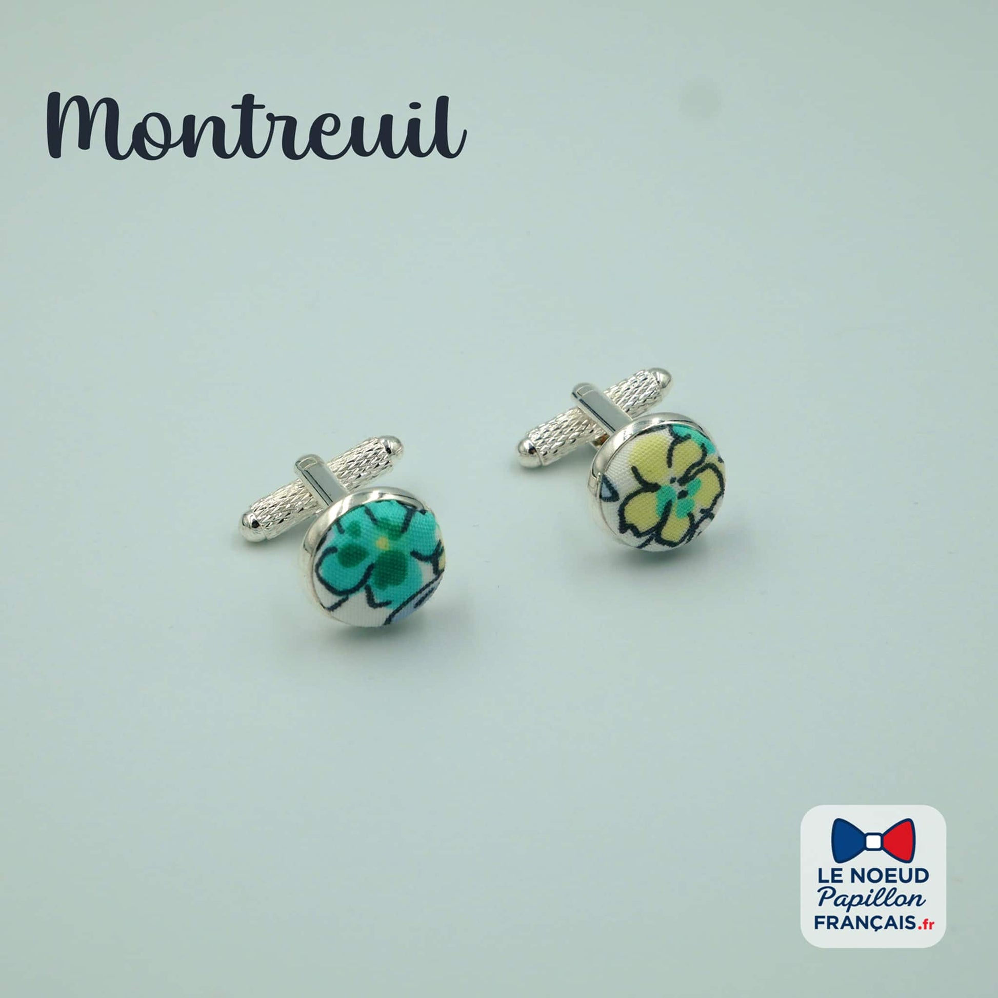 boutons de manchette floral vert