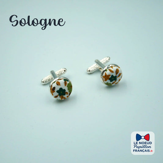 Boutons de manchette vert marron