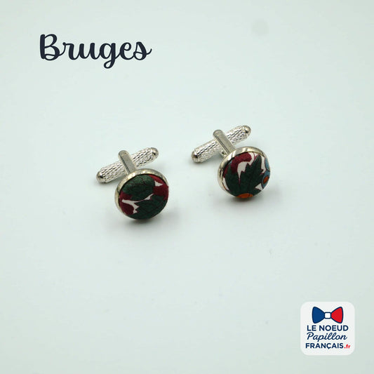 boutons de manchette vert foncé bordeaux