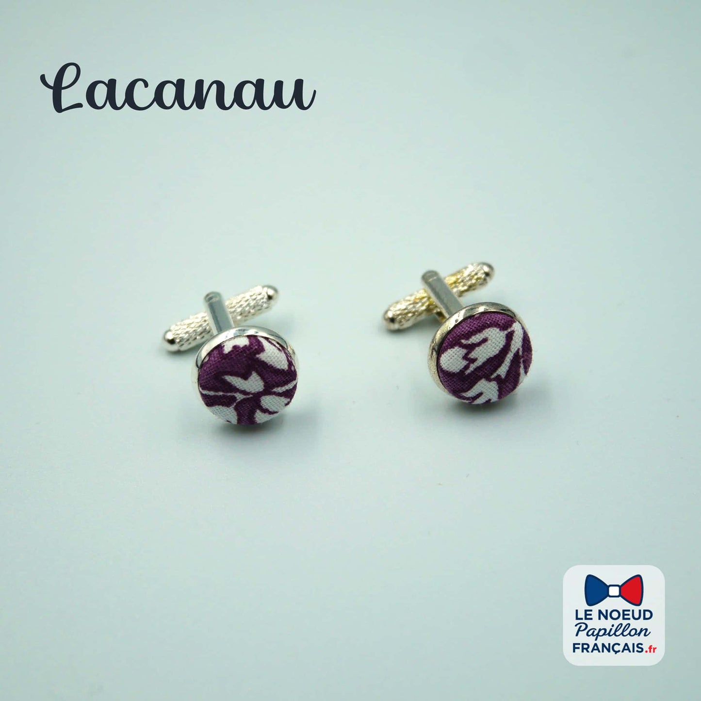 Boutons de manchette parme violet