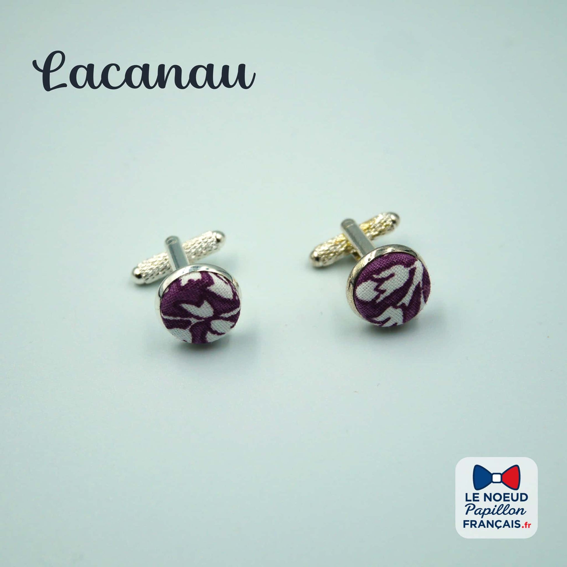 Boutons de manchette parme violet
